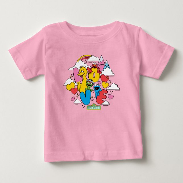 T-shirt Pour Bébé Rue Sésame | Amour (Devant)