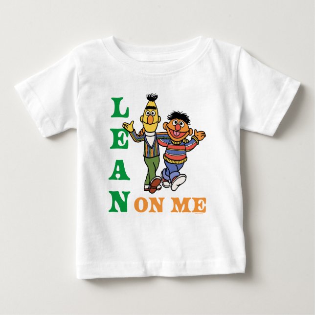 T-shirt Pour Bébé Rue Sésame | Bert & Ernie Lean sur moi (Devant)
