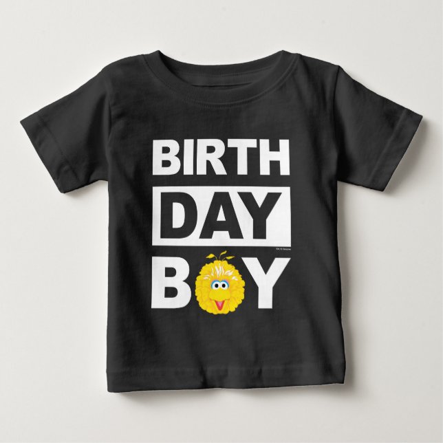 T-shirt Pour Bébé Rue Sésame | Big Bird - Birthday Boy (Devant)