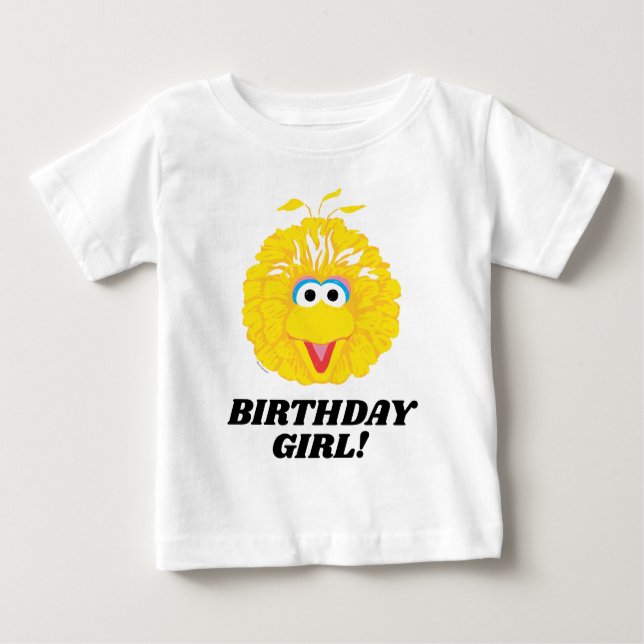 T-shirt Pour Bébé Rue Sésame | Big Bird Birthday Girl (Devant)