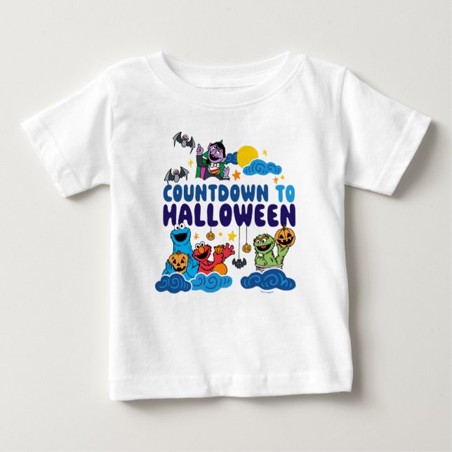 T-shirt Pour Bébé Rue Sésame | Compte à rebours pour Halloween (Devant)