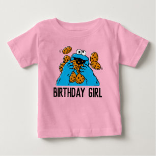 T-shirt Pour Bébé Rue Sésame Cookie Monster 1er anniversaire