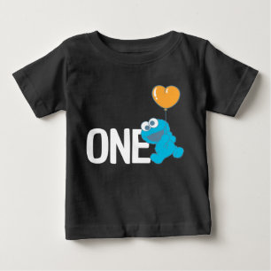 T-shirt Pour Bébé Rue Sésame Cookie Monster 1er anniversaire
