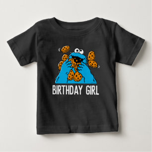 T-shirt Pour Bébé Rue Sésame   Cookie Monster 1er anniversaire