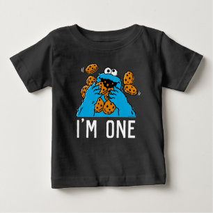 T-shirt Pour Bébé Rue Sésame Cookie Monster 1er anniversaire