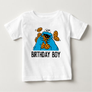 T-shirt Pour Bébé Rue Sésame Cookie Monster 1st Birthday Baby T