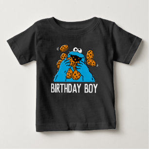 T-shirt Pour Bébé Rue Sésame Cookie Monster 1st Birthday Baby T