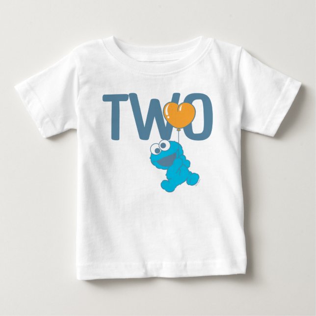 T-shirt Pour Bébé Rue Sésame | Cookie Monster 2e anniversaire (Devant)