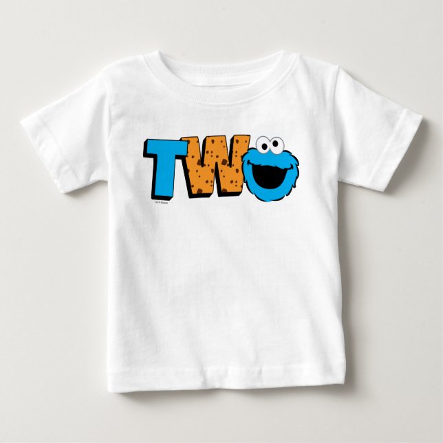 T-shirt Pour Bébé Rue Sésame | Cookie Monster 2e anniversaire (Devant)