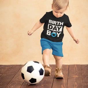 T-shirt Pour Bébé Rue Sésame Cookie Monster - Birthday Boy