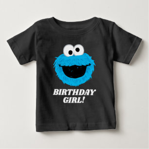 T-shirt Pour Bébé Rue Sésame Cookie Monster - Birthday Girl
