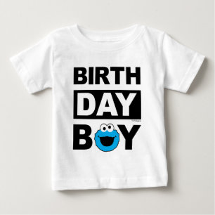 T-shirt Pour Bébé Rue Sésame   Cookie Monster - Garçon Anniversaire