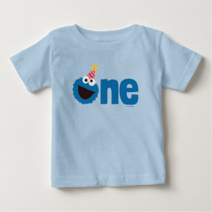 T-shirt Pour Bébé Rue Sésame Cookie Monster One First Birday