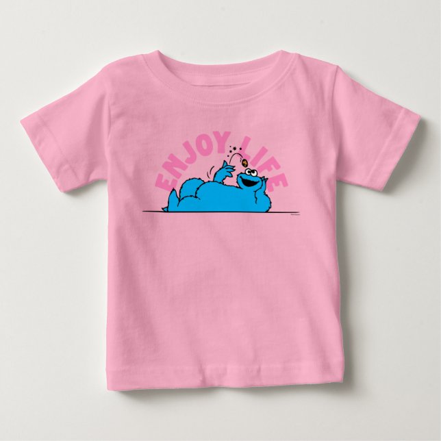 T-shirt Pour Bébé Rue Sésame | Cookies Monster Enjoy Life (Devant)