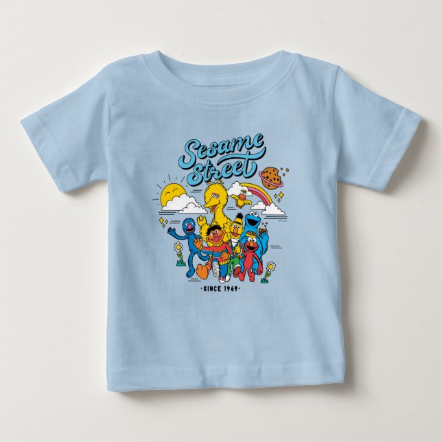 T-shirt Pour Bébé Rue Sésame | Depuis 1969 (Devant)