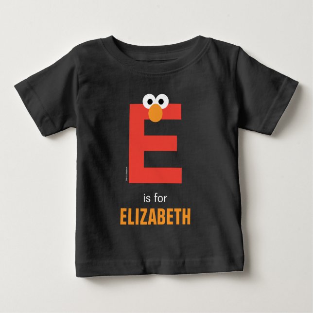 T-shirt Pour Bébé Rue Sésame | E est pour Elmo (Devant)