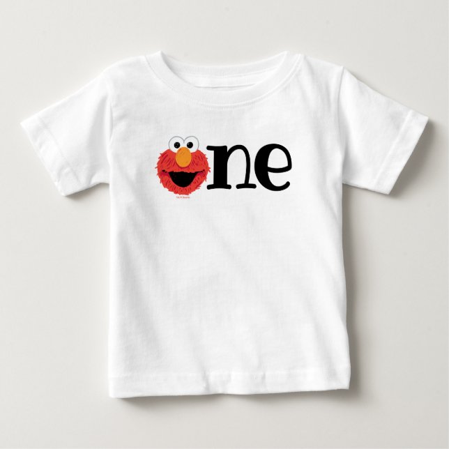 T-shirt Pour Bébé Rue Sésame | Elmo 1st Birthday Chalkboard Baby (Devant)