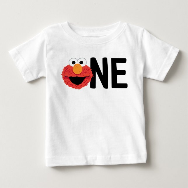 T-shirt Pour Bébé Rue Sésame | Elmo Face Je suis un anniversaire (Devant)