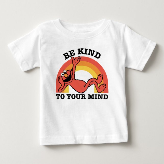 T-shirt Pour Bébé Rue Sésame | Elmo Soyez gentil avec votre esprit (Devant)