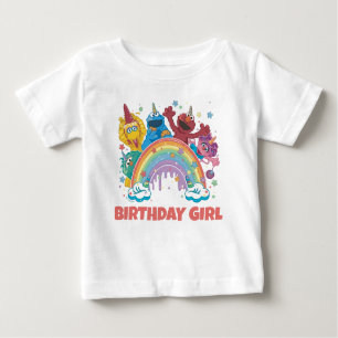 T-shirt Pour Bébé Rue Sésame Fille d'anniversaire