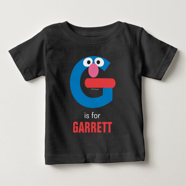 T-shirt Pour Bébé Rue Sésame | G est pour Grover (Devant)