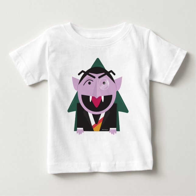 T-shirt Pour Bébé Rue Sésame | Illustration Count von Count (Devant)