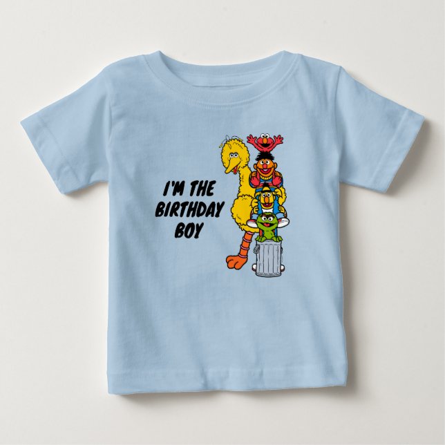 T-shirt Pour Bébé Rue Sésame | Joyeux Anniversaire Pals Anniversaire (Devant)