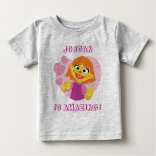 T-shirt Pour Bébé Rue Sésame Julia Coeur rose