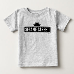 T-shirt Pour Bébé Rue Sésame Logo B&W