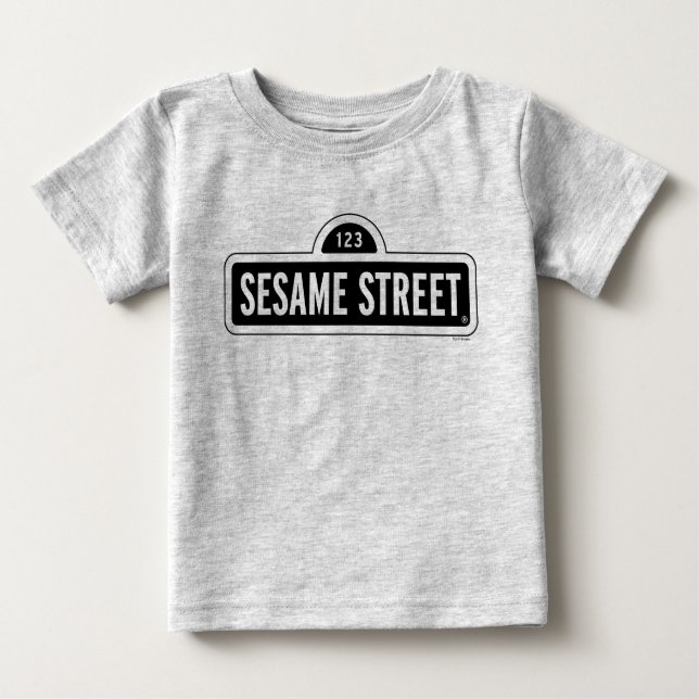 T-shirt Pour Bébé Rue Sésame | Logo B&W (Devant)
