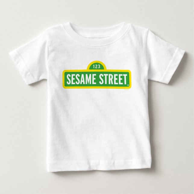 T-shirt Pour Bébé Rue Sésame | Logo couleur complète (Devant)