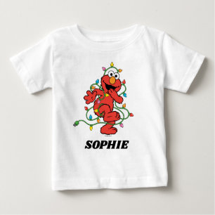 T-shirt Pour Bébé Rue Sésame Lumières de Noël Elmo