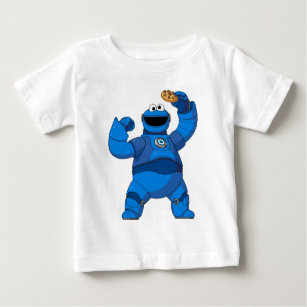 T-shirt Pour Bébé Rue Sésame   Méca Builders Cookie Monster