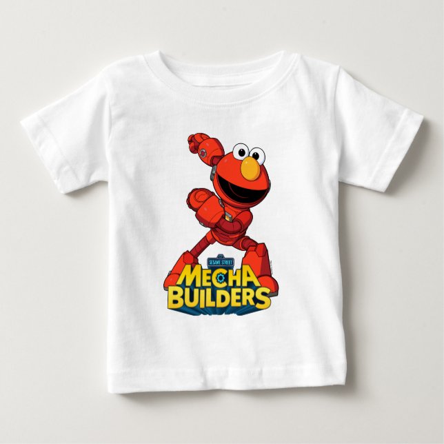 T-shirt Pour Bébé Rue Sésame | Mécaniciens Elmo (Devant)