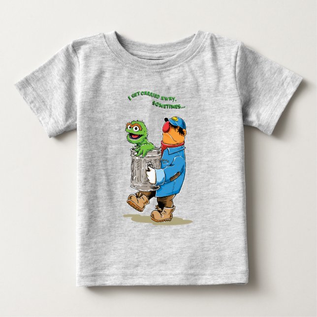 T-shirt Pour Bébé Rue Sésame | Oscar & Bruno l'éboueur (Devant)