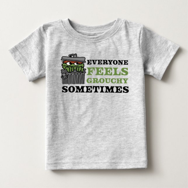 T-shirt Pour Bébé Rue Sésame | Oscar le Grouch se sent Grouch (Devant)