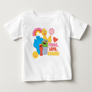 T-shirt Pour Bébé Rue Sésame Paix, Amour, Sésame