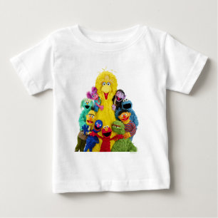 T-shirt Pour Bébé Rue Sésame Portrait amusant de Pals colorés