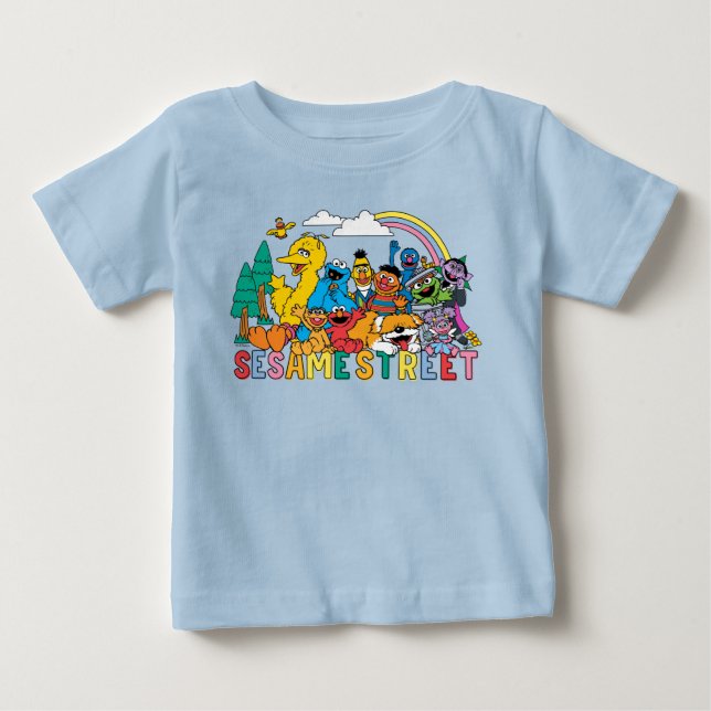 T-shirt Pour Bébé Rue Sésame | Rainbow Wave (Devant)