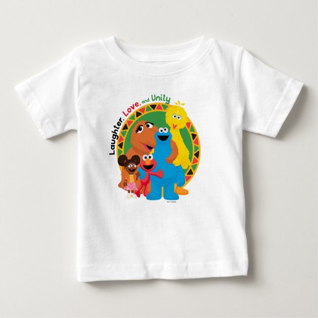 T-shirt Pour Bébé Rue Sésame | Rire, amour et unité (Devant)