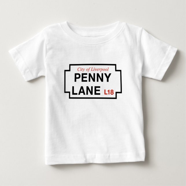 T-shirt Pour Bébé Ruelle de penny, plaque de rue, Liverpool, R-U (Devant)