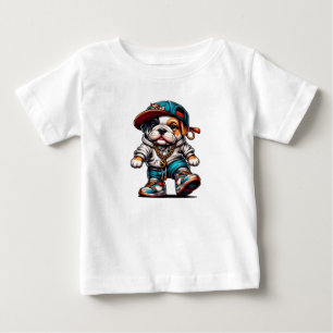 T-shirt Pour Bébé Ruelle Streetwear Chiot Bouledogue