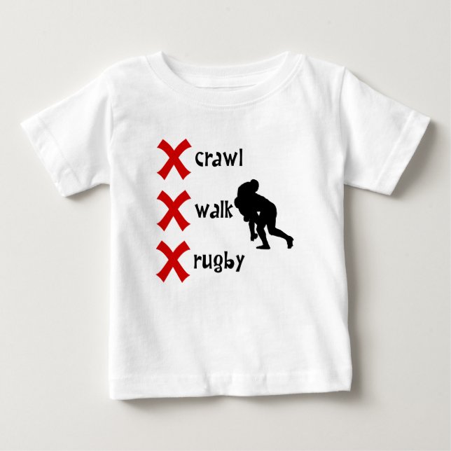 T-shirt Pour Bébé Rugby de promenade de rampement (Devant)