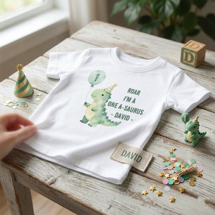 T-shirt Pour Bébé Rugir Je suis un anniversaire One-A-Saurus dinosau