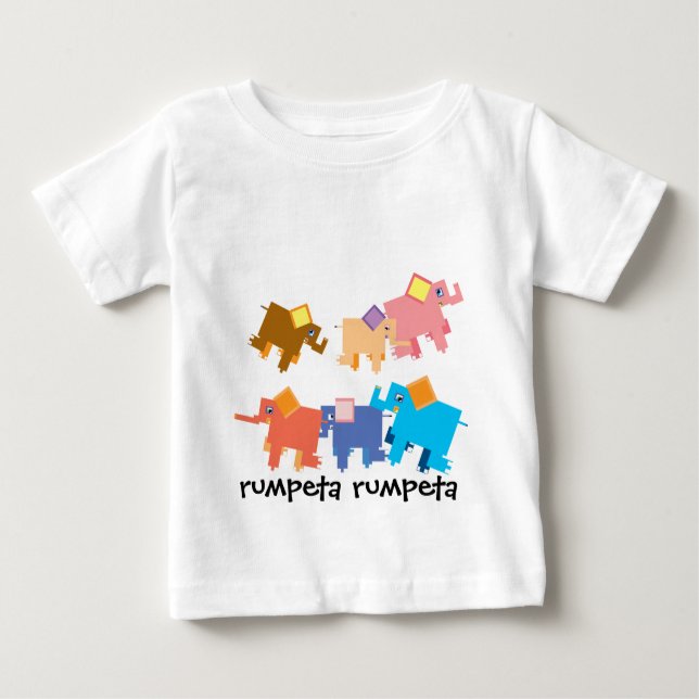 T-shirt Pour Bébé rumpeta rumpeta - troupeau d'éléphants qui courent (Devant)