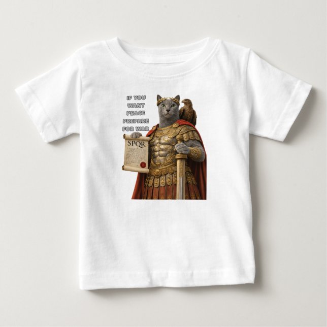 T-shirt Pour Bébé Russian Blue Caesar Cat (Devant)
