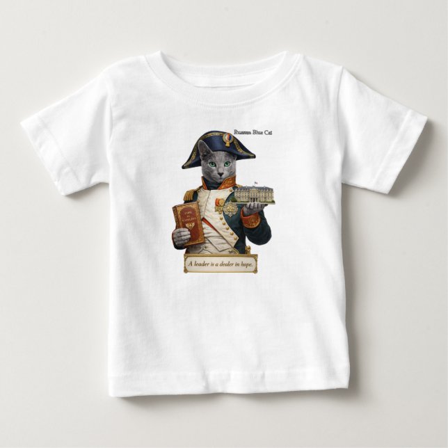 T-shirt Pour Bébé Russian Blue Napoleon Bonaparte Cat (Devant)