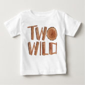 T-shirt Pour Bébé Rustique Deux Wild 2e Anniversaire Bois (Devant)