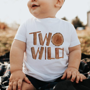T-shirt Pour Bébé Rustique Deux Wild 2e Anniversaire Bois
