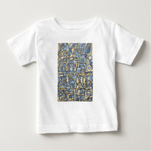 T-shirt Pour Bébé Rythme En Hipster Bleu Art Géométrique Moderne